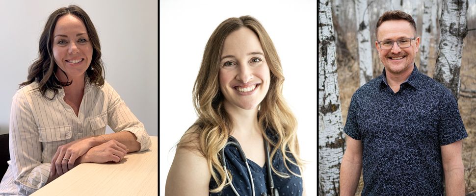 From left to right: Nutritionist Candace Loewen, Naturopath Dr. Erin Esau, and Counsellor Cameron Plett